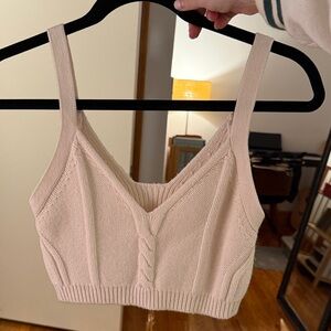 Jonathan Simkhai Cream Knit Crop Top